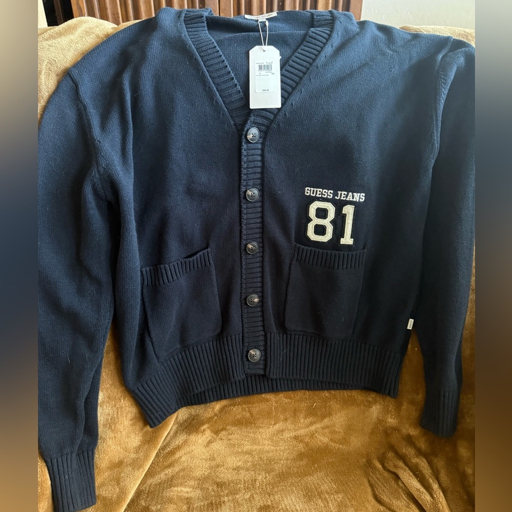Guess Jeans Men’s Button Up Cardigan Sweater - Size: Large NWT